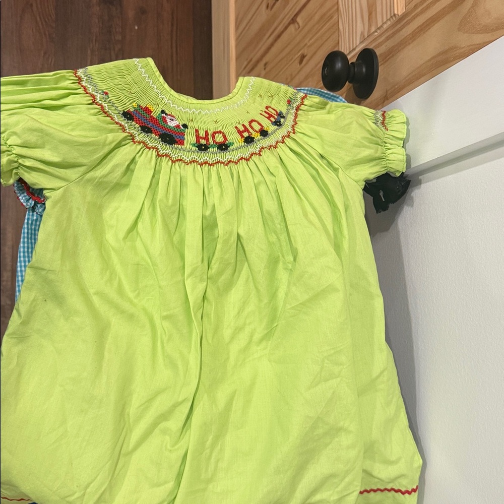 Vibrant Lime Green Kids Smocked Blouse